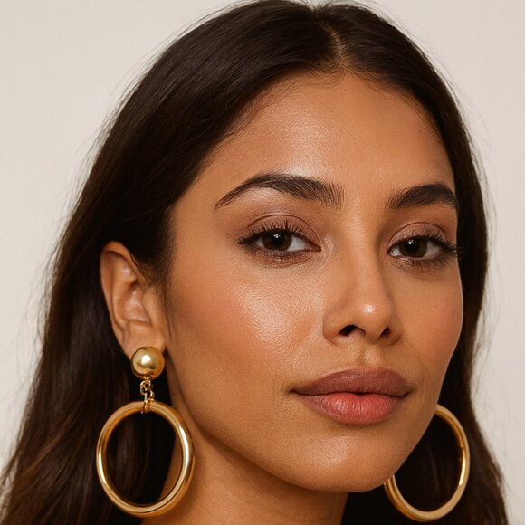 Forever 21 Gold Tone Hoops - Picture 4 of 4